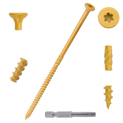 50 PCS #12 x 6” Deck Screws Self-Tapping Outdoor Wood Screws