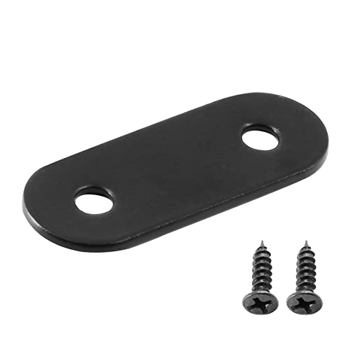 24 Sets 1.5 Inch Stainless Steel Flat Plate Straight Bracket - size: 1.5"- 40mm -Black