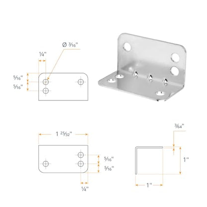 POWERTEC L Bracket 50PK, 90 Degree Shelf Brackets, Corner Braces for Wood Shelves/Bed Frame/Work Bench/Cabinet/Chicken Coop (71429-P2) - size: L Brackets, 50PK