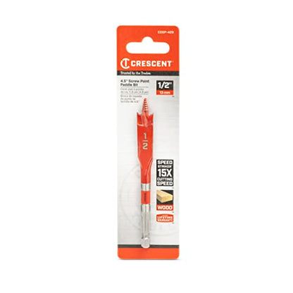 Crescent Screw Point Spade Drill Bit | 1/2" x 4" | CDSP-429
