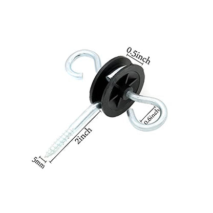 12 Pcs Farm Electric Fence Gate Handle Anchors, Black