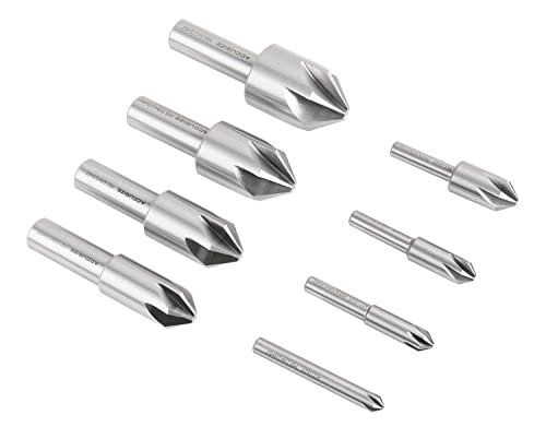 Accusize Industrial Tools 82 Degree 6 Flute H.S.S. Machine Countersink, 8 Pcs, Precision Ground, 0206-1018 - size: 82°