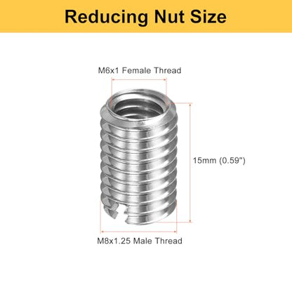 HARFINGTON 20pcs Thread Repair Inserts M8 x 1.25 Male to M6 x 1 Female Thread 12mm Long Stainless Steel Reducing Nuts Metric Self Tapping Sleeves Threaded Reducer Industrial Fasteners - size: M8 x 1.25 Male to M6 x 1 Female x 12mm