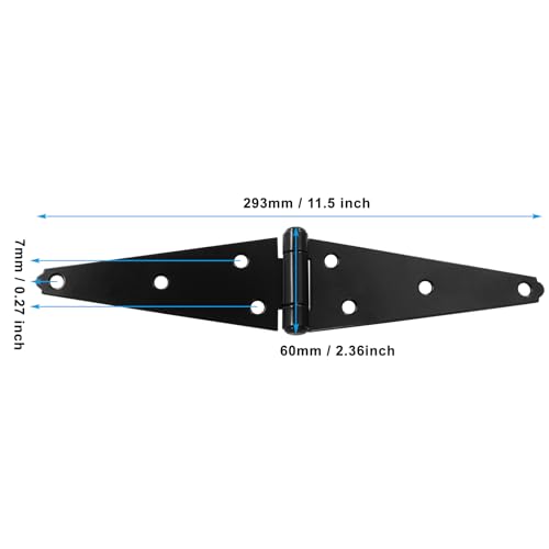 Hordion 4Pcs Strap Hinge Shed Door Hinges, 6 Inch Heavy Duty Gate Hinges - size: 6 Inch, 4Pcs