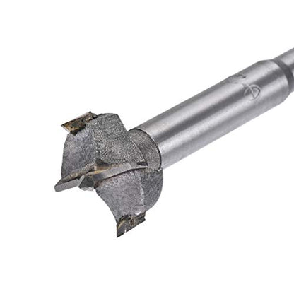 uxcell Forstner Wood Boring Drill Bits 20mm 21mm Dia. Hole Saw Carbide Alloy Steel Tip Round Shank Cutting for Hinge Plywood Wood Tool 2in1 Set - size: 20mm, 21mm