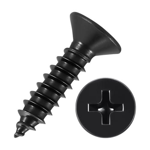 100pcs Phillips Wood Screws #8x3/4 304 Stainless Steel Black - color: Black, size: #8x3/4"