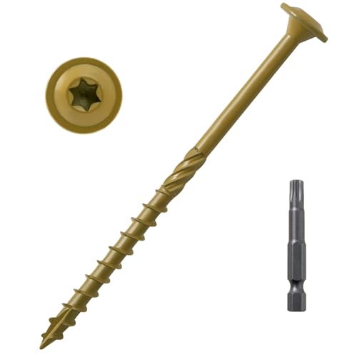 LIONMAX Lag Screws 4 Inch, Structural Wood Screws #14 x 4, 300-PCS, Bronze - color: Bronze, size: #14 x 4"