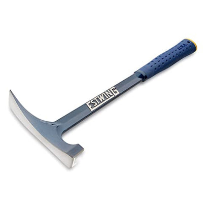 ESTWING Bricklayer's/Mason's Hammer - 22 oz Masonry Tool with Forged Steel Construction & Shock Reduction Grip - E6-22BLCL,Blue - style: Long Handle