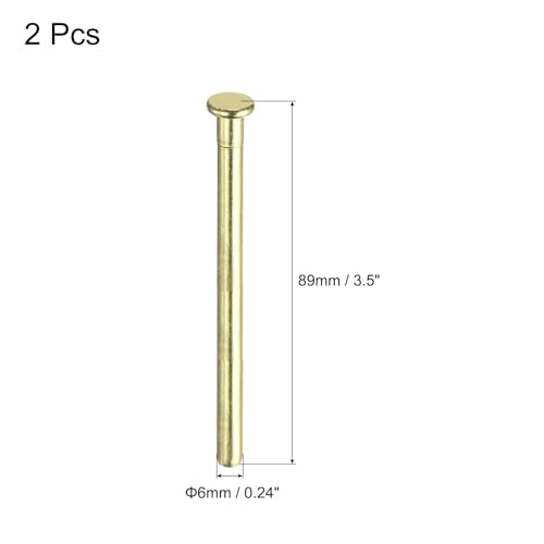 MECCANIXITY 2pcs 3.5" Door Hinge Pins Removable, Gold - color: Gold, size: 3.5 Inch