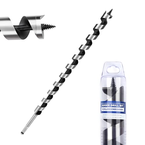 1-1/8" X 18" Auger Bit for Wood, 28x460mm Hex Long Auger Drill Bit - size: 1-1/8" (28mm)diameter, style: 18 inch / 460mm Length