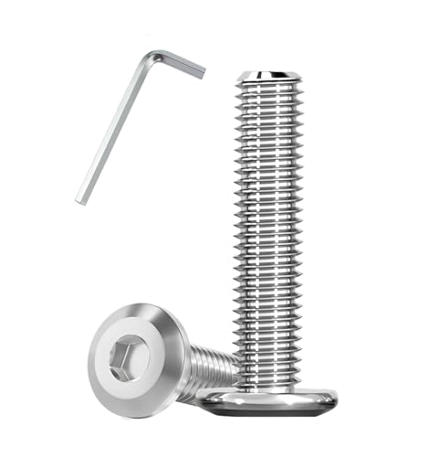 Metuja 1/4-20x1-1/2 Flat Head Hex Socket Cap Screws Bolts,304 Stainless Steel Fully Threaded Machine Screws with Hex Key (20PCS) Corrosion-Resistant for Furniture/Machinery - size: 1/4-20 x 1-1/2"