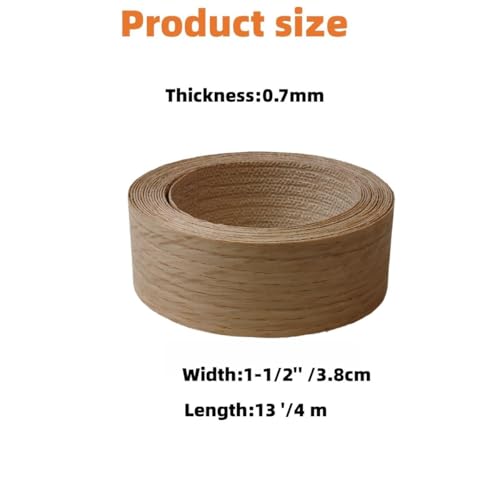 White Oak Wood Veneer Edge Banding Roll,1-1/2 inch X 13 ft Iron-On Pre-Glued Edging Tape with Hot Melt Adhesive,Ideal for Plywood, Furniture, Drawers, Shelves Renovation - color: White Oak, size: 1-1/2''×13ft
