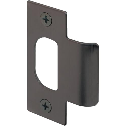 Prime-Line E 2568 Solid Brass Standard T-strike Door Strike Plate, 2-1/8 in. Hole Spacing, Classic Bronze Plated (Single Pack) - color: Bronze