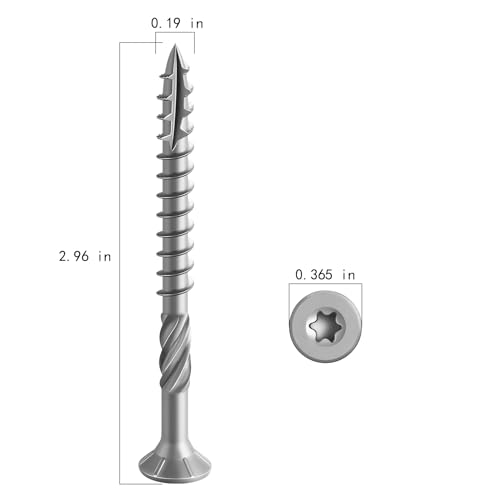 Wensilon #10 * 3" 304 Stainless Steel Deck Screws, (151pcs) 2 lbs.Exterior Wood Screws, Rust Resistant epoxy Coated, Bronze, T25 Star Bit - color: Silver, size: 10*3