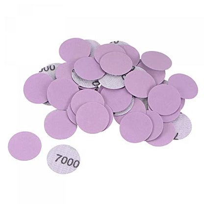 uxcell 50Pcs 1-Inch Purple Sanding Discs 7000 Grits Hook and Loop Professional Aluminum Oxide Sand Paper Mini Size for Wood Metal Paint Finishing - style: 7000 Grit