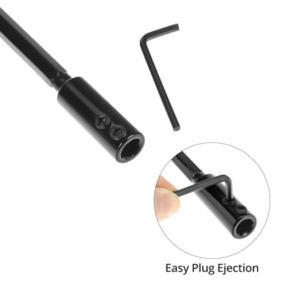 QWORK Tools Hole Saw Extension Chuck - 12-Inch x 1/2-Inch Hex Shank Reducing Locking Impact Extension, M2 Hardened Carbon Steel, for Confined Area Access