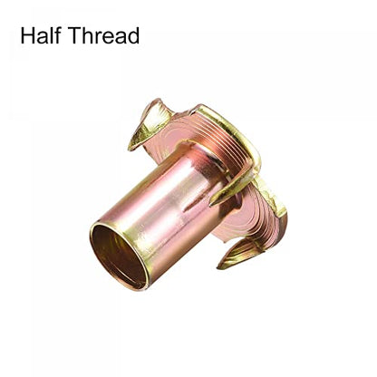 uxcell M8x16mm T-Nuts 4 Pronged Tee Nut Carbon Steel Threaded Inserts for Wood 24pcs - size: M8x16mm