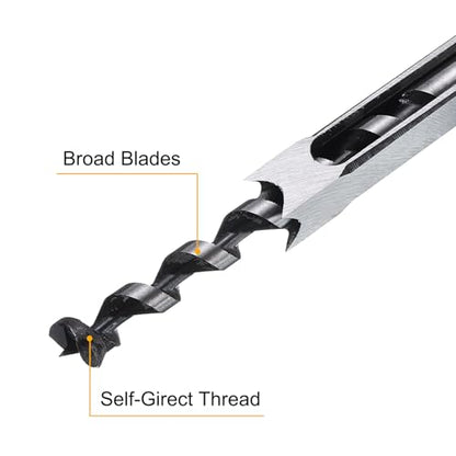 uxcell Square Hole Drill Bit for Wood 10mm Hollow Chisel Mortiser Auger Spur Cutter Tool, High Carbon Steel for Woodworking Carpentry - size: 10mm