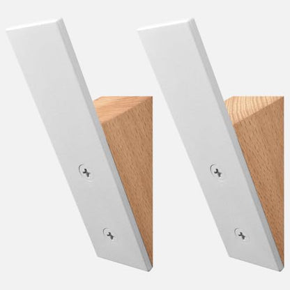 Homeforia Beachwood Coat Hooks, High-End Wood & Metal, Set of 2 - color: Beechwood, size: Pack of 2