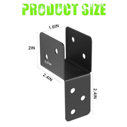4 Pcs Post Caps Tie Bracket for 2x4 Post, Black - style: 2X4