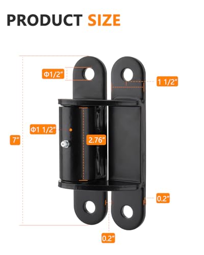SPARKWHIZ 7" Bolt-on Gate Hinge Heavy Duty 4 Pack