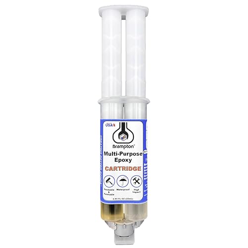 Brampton Multi-Purpose Epoxy, Quick 30-Minute Set, Waterproof 2-Part Epoxy Glue Kit for Tile, Metal, Ceramic, Glass, Wood, Stone, Strong Bonding, Sandable, Paintable Resin, Easy 1:1 Mix, 0.85 oz - style: 0.85 FL OZ
