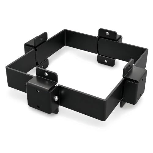 Heavy-Duty Post Band 8" x 8", Powder-Coated Steel Wrap-Around Clamp, Black