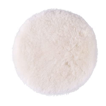 LotFancy 5 Inch Wool Polishing Pads, Pack of 2 - Car Auto Buffing Pads, Used with Rotary and Random Orbit Sander/Polisher - size: 5" Wool Pads