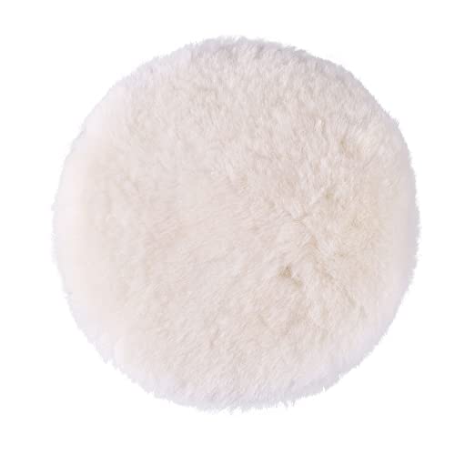 LotFancy 6 Inch Wool Buffing Pads, Pack of 2 - Car Auto Hook and Loop Polishing Pads, Used with Rotary and Random Orbit Sander/Polisher - size: 6" Wool Pads