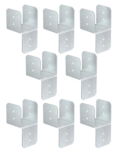 8 Pack Galvanized Joist Hanger Brarket, 4 x4 Brackets for Wood - color: Galvanized-8 Pcs