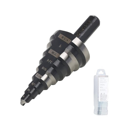 1/4"-1-1/8" M2 Step Drill Bit Unibit for Hole Drilling 9 Sizes - size: 1/4" to 1-1/8" (Straight)