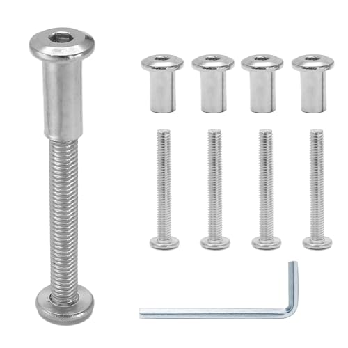 M6x50mm Hex Drive Socket Cap Bolt, Silver, 10 Pair (20 Piece) - color: Silver, size: M6x50mm