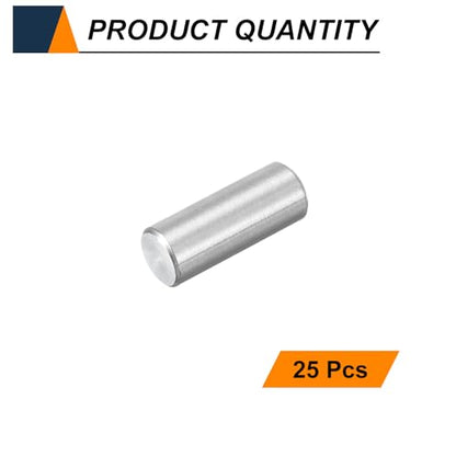 HARFINGTON 25pcs Dowel Pins, M4 x 10mm 304 Stainless Steel Cylindrical Shelf Support Peg Pin Rod Fasten Elements for Metal Devices Wood Furniture DIY Installation, Silver - size: M4 x 10mm