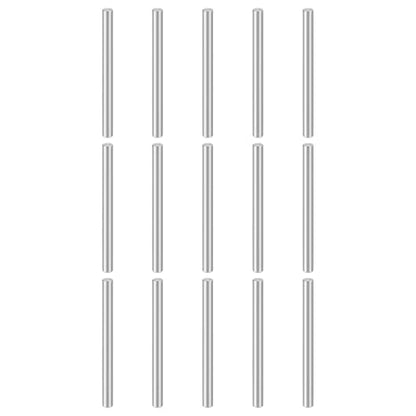 HARFINGTON 15pcs Dowel Pins M4(4mm) x 55mm 304 Stainless Steel Cylindrical Shelf Support Peg Pin Rod Fasten Elements for Metal Devices Wood Furniture DIY Installation, Silver - size: M4 x 55mm
