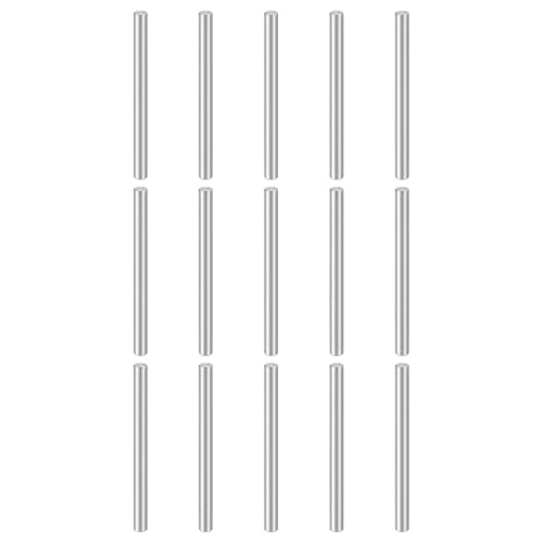 HARFINGTON 15pcs Dowel Pins M4(4mm) x 55mm 304 Stainless Steel Cylindrical Shelf Support Peg Pin Rod Fasten Elements for Metal Devices Wood Furniture DIY Installation, Silver - size: M4 x 55mm