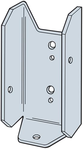 Simpson Strong-Tie FB24R Fence Rail Bracket - 2-in. x 3-3/8-in., for 2x4 Lumber, Durable Zinc Galvanized 20-Gauge Steel Construction, Versatile Fastener-Ready Design