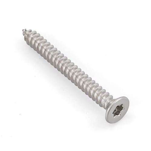 50 Pack #10 x 1-3/4" Torx Flat Head Self Tapping Wood Screws, 304 Stainless Steel 18/8, Indoor/Outdoor Use, Includes Torx Bit - size: #10 x 1-3/4