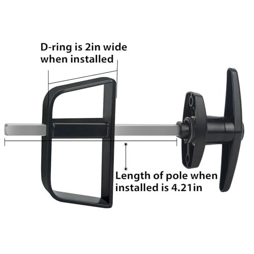 Shed Door Latch, T‑Handle Shed Lock, 4‑1/2" Stem, Black Lock - size: 4.5inch T