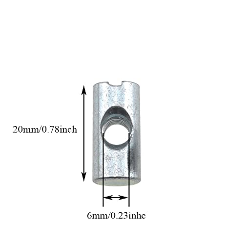 M6x20mm Barrel Nuts Cross Dowels Slotted Bolts Hardware Clean Tight Thread Proper Insert Sturdy Firm Holding Easy Install Align Smooth Screw in Snug Fit for Beds Crib Furniture Chairs 15PCS - size: M6x20mm-Silver-15Pcs