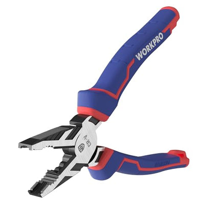WORKPRO 8" Linesman PRO Screw Extractor Pliers(Combination Pliers) with Unique Non-slip Jaws, Stripped Screw Remover Tool, Lineman Plier for Quickly Removal of Damaged or Rusted Fasteners