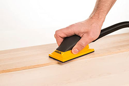 Mirka Hand Sanding Block for Hook and Loop Sheets, Vacuum-Ready, 2.75x5 in
