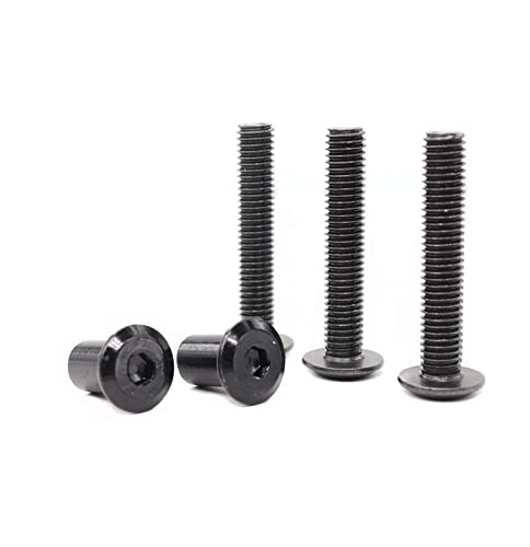 10-Pack Black M8 45mm Countersunk Rivet Socket Cap Connecting Bolts Cap Nuts Assortment Kit for Furniture Connecting - size: M8 x 45mm 10-Pack