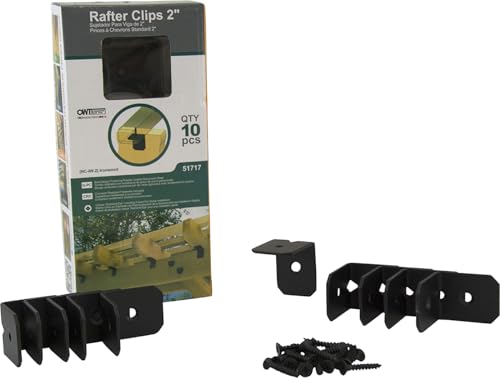 OZCO Rafter Clips, 2in, 10 Pack, Black - size: 10 Pack, style: Ironwood 2"