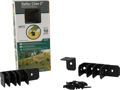 OZCO Rafter Clips, 2in, 10 Pack, Black - size: 10 Pack, style: Ironwood 2"