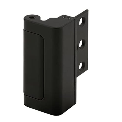 Prime-Line Door Reinforcement Lock, 3 in. Stop, Matte Black - color: Matte Black