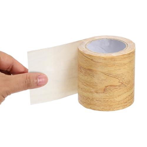 PATIKIL Wood Grain Repair Tape 3" X30', Self Adhesive Realistic Textured Repair Tape Patch with Scraper for Floor Door Table Cabinets Desk, Natural Oak