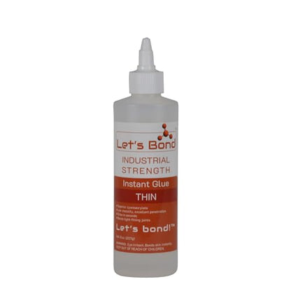 Let's Bond 8 oz Thin Professional Grade Instant Glue, Premium Cyanoacrylate, 5 CPS - size: 8 oz