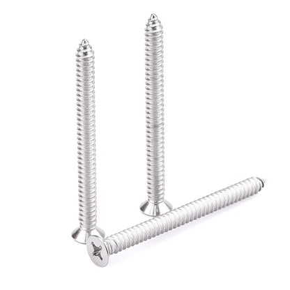 #12 x 2-3/4" Flat Head Sheet Metal Screws, 304 Stainless Steel (18-8), Phillips Drive, Self Tapping, Corrosion Resistant Screws for Wood, Sheet Metal and More, 25 Pack - size: #12 x 2-3/4"