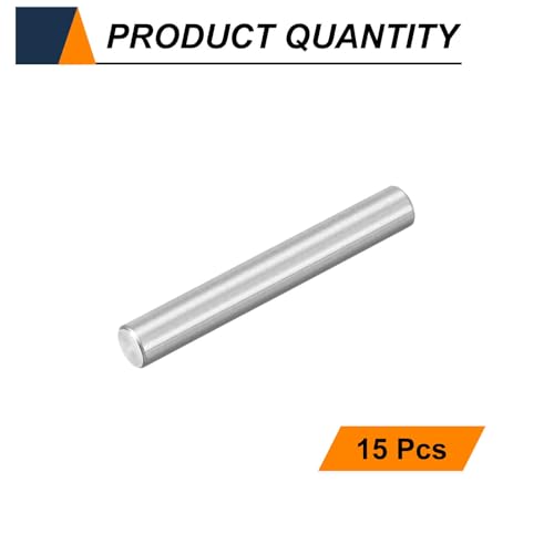 HARFINGTON 15pcs Dowel Pins M4(4mm) x 28mm 304 Stainless Steel Cylindrical Shelf Support Peg Pin Rod Fasten Elements for Metal Devices Wood Furniture DIY Installation, Silver - size: M4 x 28mm