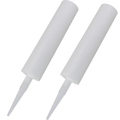 2PCS 300ml Plastic Sealed Empty Adhesive Tube White Caulking Tube Sealant Applicator Tube for Standard Caulking Gun Crack Repair Tiles Leak Sealing